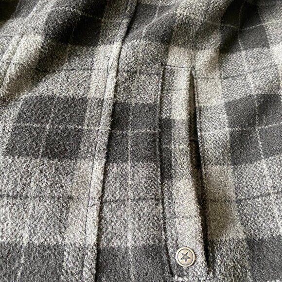 Converse Skate Board Heavy Gray Plaid Hooded Jacket Peacoat Womens XL - Picture 5 of 7